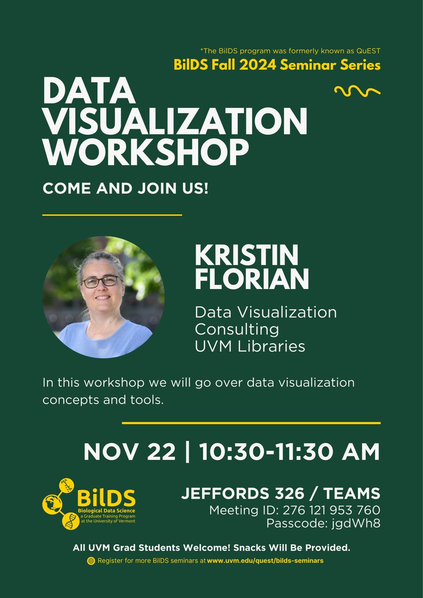 UVM Biological Data Science (BilDS) Program tweet media