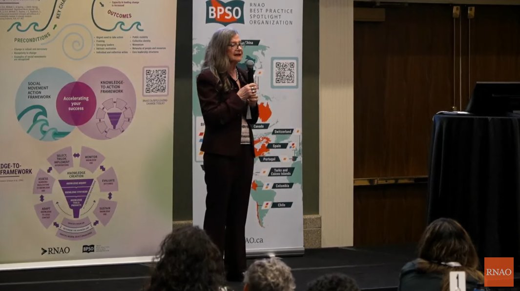 <a href="/DorisGrinspun/">Dr. Doris Grinspun 🇨🇦 RN, PhD, FAAN, O.ONT</a> <a href="/LhamoDolkar2023/">Lhamo Dolkar</a> <a href="/JanetCheeRNAO/">Janet Chee</a> <a href="/SusanMcNeill_/">Susan McNeill</a> <a href="/CMedeirosRN/">Christina Medeiros</a> <a href="/RNChristinaP/">Christina Pullano RN, MN</a> In her opening remarks, RNAO CEO <a href="/DorisGrinspun/">Dr. Doris Grinspun 🇨🇦 RN, PhD, FAAN, O.ONT</a> —the founder &amp; visionary behind the #BPG program &amp; #BPSO designation program — says that today is about celebrating, learning and about having fun.

"Today nursing is leading the charge for evidence-based practice for everyone — not