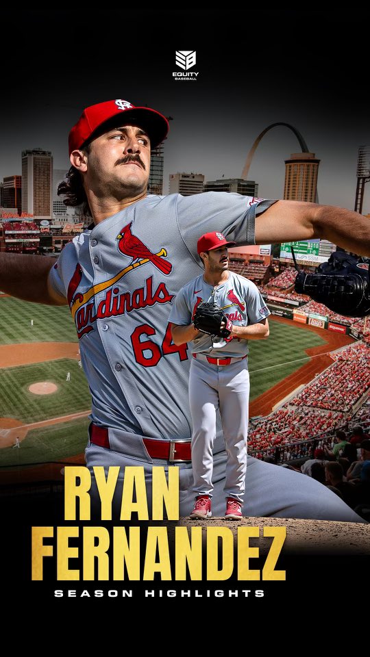 equitybaseball's tweet image. From start to finish Ryan Fernandez came through for the @cardinals . He answered the call from day 1 striking out the side in his @mlb debut. Ryan was selected in the Rule 5 Draft and became one of the most trusted arms out of the pen. Can’t wait to see what 2025 brings 💪💪