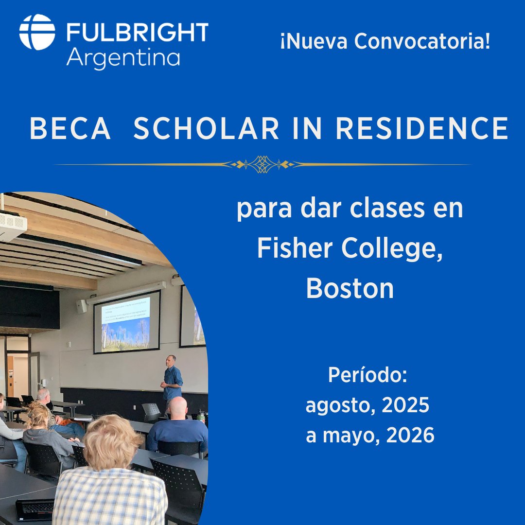 Fisher College, una universidad en Boston, MA invita a profesora/es argentinos a solicitar la beca Scholar-in-Residence. Fisher seleccionará a un/a profesor/a para dar clases y colaborar en la internacionalización de sus cursos.
Leer más: fulbright.edu.ar/course/beca-pa…