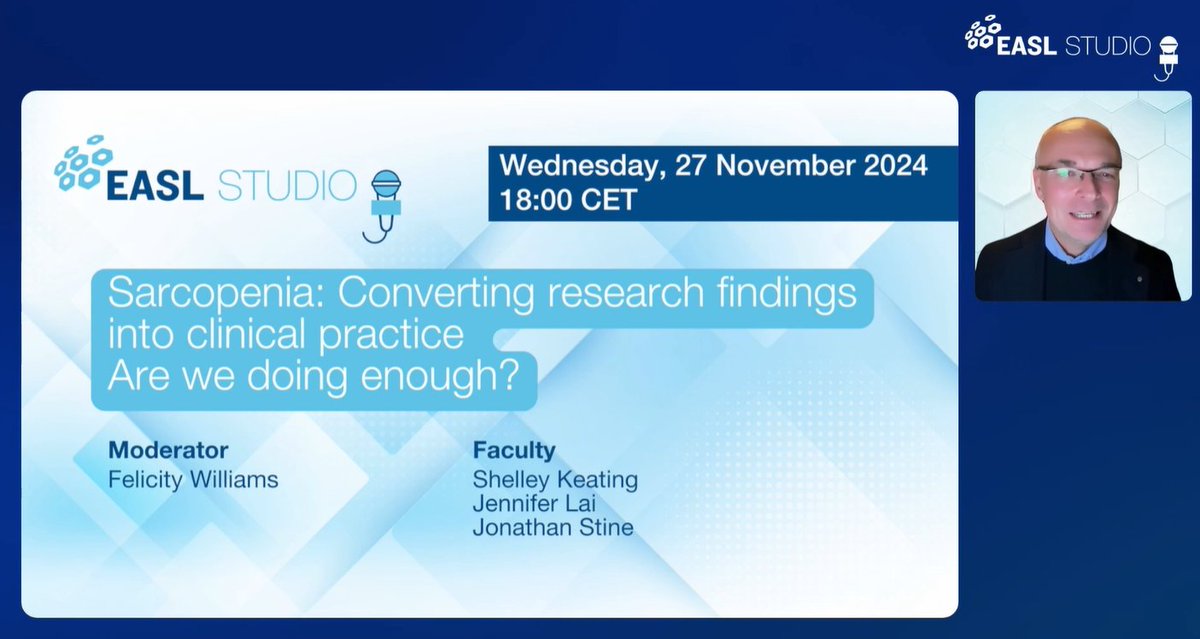 EASL Education (@easledu) on Twitter photo #EASLStudio will be back next week with an episode about #sarcopenia. Save the date!
๐๏ธ Wednesday, 27 November | 18:00 CET
๐ easl.eu/easl-studio-epโฆ
@EASLNews <a href="/liverphysio/">Dr Felicity Williams</a> <a href="/shelley_keating/">Shelley Keating</a> <a href="/JonathanStineMD/">Jonathan G. Stine, MD MSc, FACP</a> @Liver_Dietitian <a href="/AleksanderKrag/">Aleksander Krag</a> @debbieshawcros1 #EASLStudio will be back next week with an episode about #sarcopenia. Save the date!
๐๏ธ Wednesday, 27 November | 18:00 CET
๐ easl.eu/easl-studio-epโฆ
@EASLNews <a href="/liverphysio/">Dr Felicity Williams</a> <a href="/shelley_keating/">Shelley Keating</a> <a href="/JonathanStineMD/">Jonathan G. Stine, MD MSc, FACP</a> @Liver_Dietitian <a href="/AleksanderKrag/">Aleksander Krag</a> @debbieshawcros1