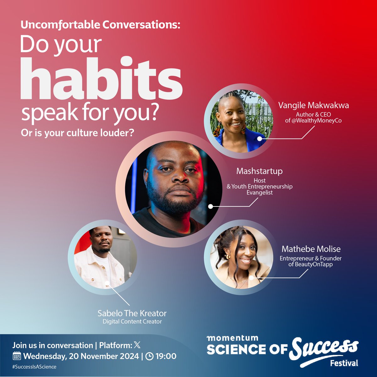 sabelothekreato's tweet image. As a digital content creator and freelancer, I’ve had to teach myself smart money habits to stay on top of my finances. 🤑Join me tonight at 7 PM for a Twitter Space with @Momentum_za where I’ll share my journey and tips for financial freedom! #SuccessIsAScience