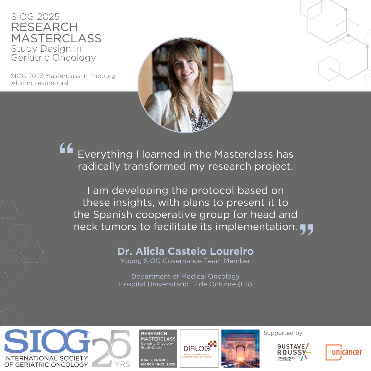 SIOG (@siogorg) on Twitter photo SIOG Research Masterclass: Apply Now!
A cutting-edge programme empowering healthcare professionals to develop impactful research questions and protocols for #GeriOnc.
Join us in Paris! March 6 to 8, 2025!
Info: loom.ly/_c82aAw <a href="/alicastletree/">Alicia Castelo</a> SIOG Research Masterclass: Apply Now!
A cutting-edge programme empowering healthcare professionals to develop impactful research questions and protocols for #GeriOnc.
Join us in Paris! March 6 to 8, 2025!
Info: loom.ly/_c82aAw <a href="/alicastletree/">Alicia Castelo</a>