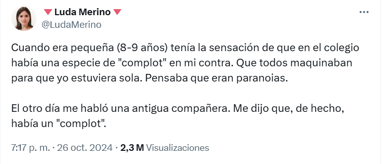 Cuando era pequeña tenía la sensación de que, entre los compañeros de mi clase, había una suerte de "complot" en mi contra, para que estuviera sola.

Como prometí, hoy os cuento la historia completa de como 23 personas se las apañaron para que yo no tuviera un solo amigo.

Hilo: