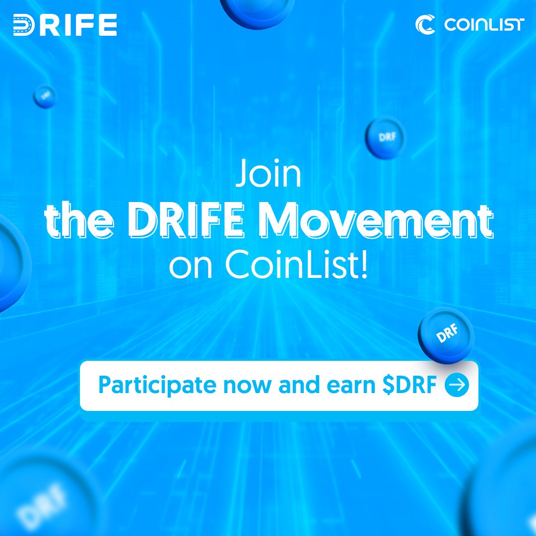 Goldie222225's tweet photo. Our @CoinList campaign is live! 🌊
It’s not too late to join the future of decentralized mobility with #DRIFE. 🚙
Explore how blockchain is reshaping ride-hailing and be part of the movement. 📱
#DRF #DRFToken #Coinlist @Drife_official https://t.co/ATx7iYlGVo