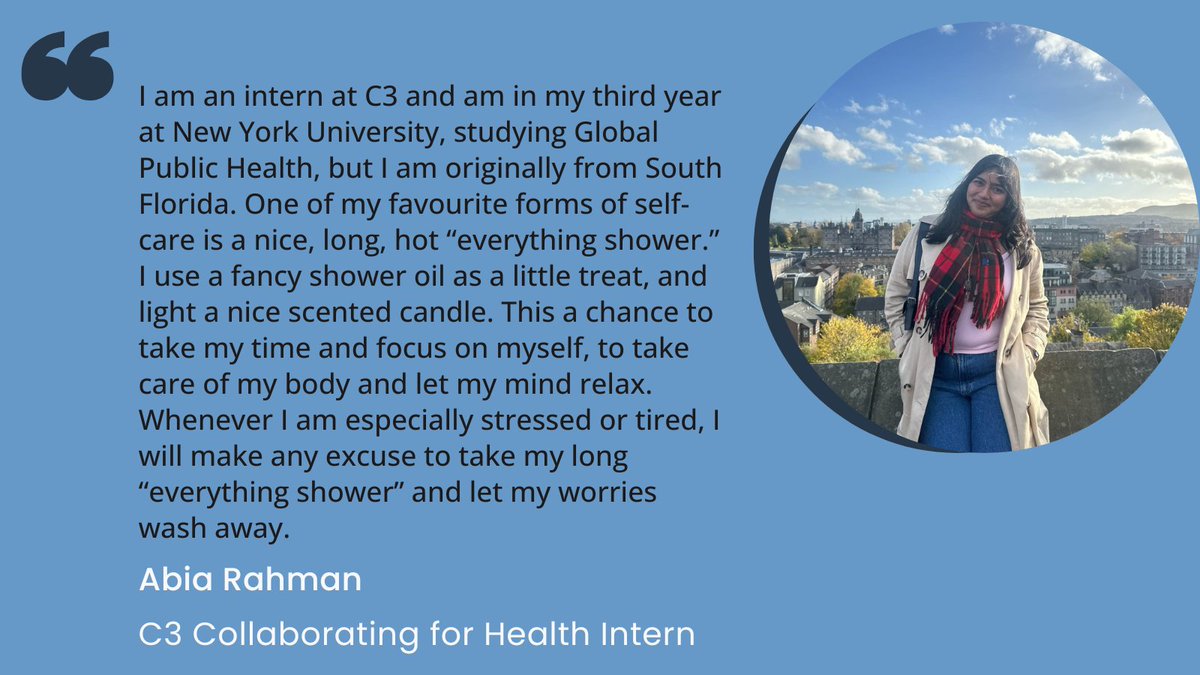 C3 Collaborating for Health (@c3health) on Twitter photo This week is #SelfCareWeek a great campaign ran by the <a href="/SelfCareForum/">Self-Care Forum 💙</a>. Health isn't just about eating well and moving your body, our wellbeing plays an important part. This week the C3 team share how they self care... This week is #SelfCareWeek a great campaign ran by the <a href="/SelfCareForum/">Self-Care Forum 💙</a>. Health isn't just about eating well and moving your body, our wellbeing plays an important part. This week the C3 team share how they self care...