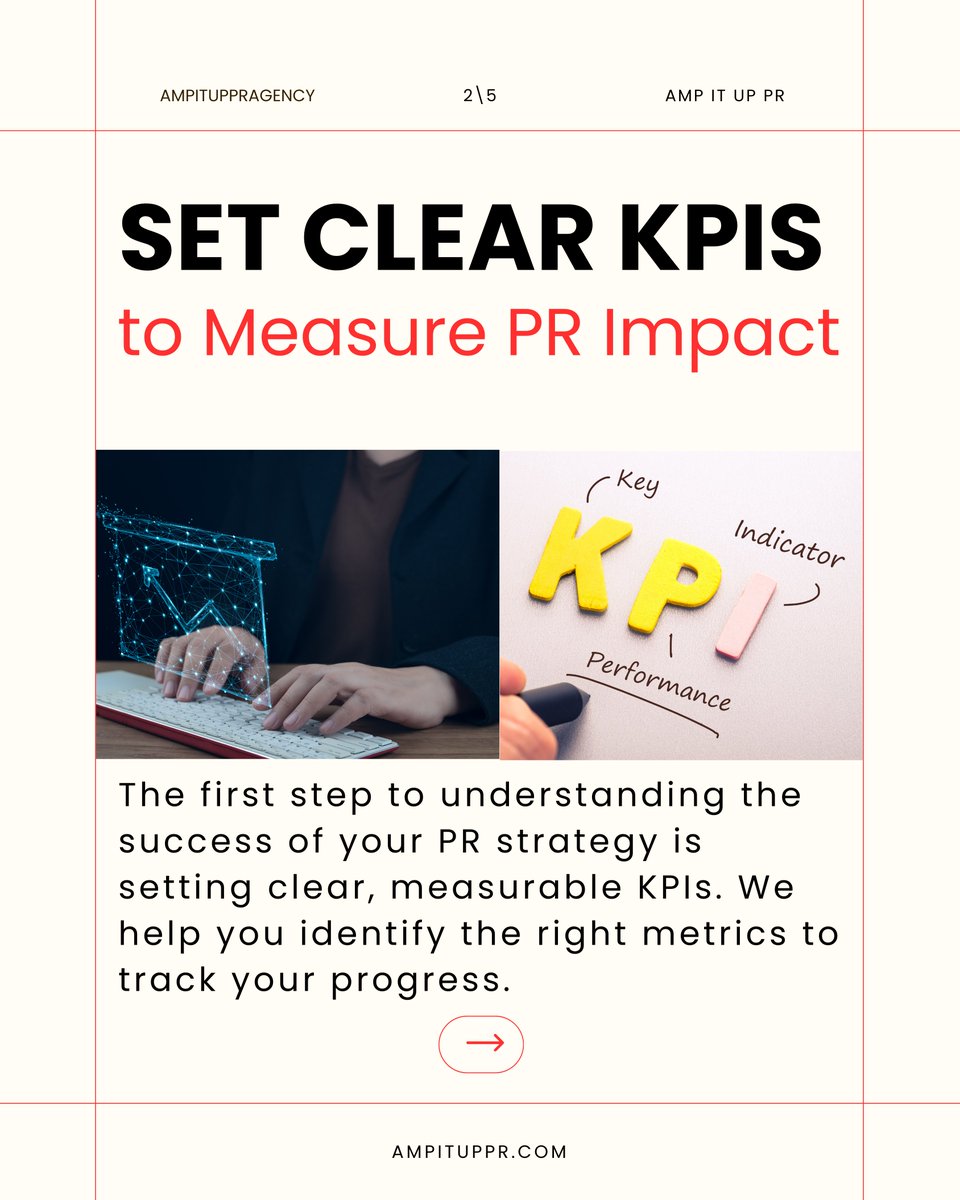 ampituppr's tweet image. How do you know if your PR efforts are paying off? 📊 At AMP It Up PR, we track measurable KPIs to refine strategies and drive results. Let’s take your PR to the next level with data-driven insights! 🚀 #MeasurePRSuccess #AMPItUpPR #PRMetrics #BrandGrowth #PRSuccess