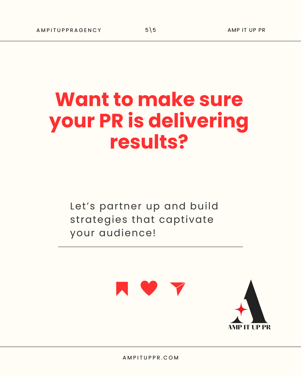 ampituppr's tweet image. How do you know if your PR efforts are paying off? 📊 At AMP It Up PR, we track measurable KPIs to refine strategies and drive results. Let’s take your PR to the next level with data-driven insights! 🚀 #MeasurePRSuccess #AMPItUpPR #PRMetrics #BrandGrowth #PRSuccess