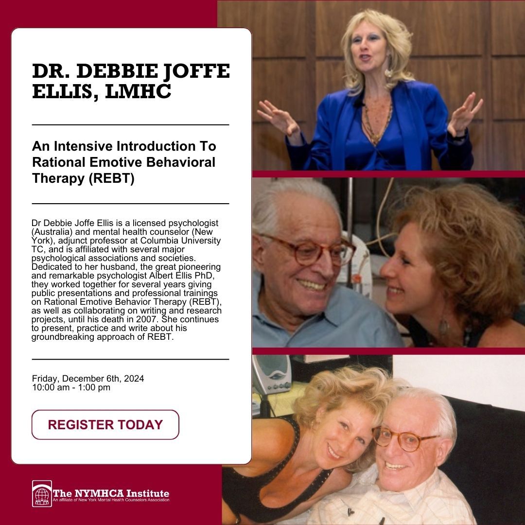 Register today for the second chance to learn about REBT! 🧠🌟 Join us on Friday, December 6th from 10am-1pm for an intensive introduction led by the renowned Dr. Debbie Joffe Ellis, continuing the legacy of her late husband, Dr. Albert Ellis.

buff.ly/4fJ2htE