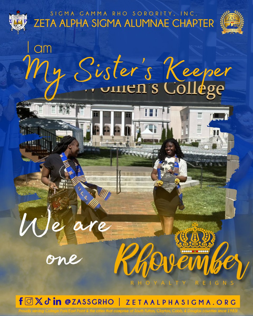 It is Rhovember and we are celebrating the sisterhood 💙💛 #sigmagammarho #sgrho102 #greater #rhovember #zasdoesitbest #30DaysOfSigma #OneSigma #SophisticatedSER #sgrho #sisterhood