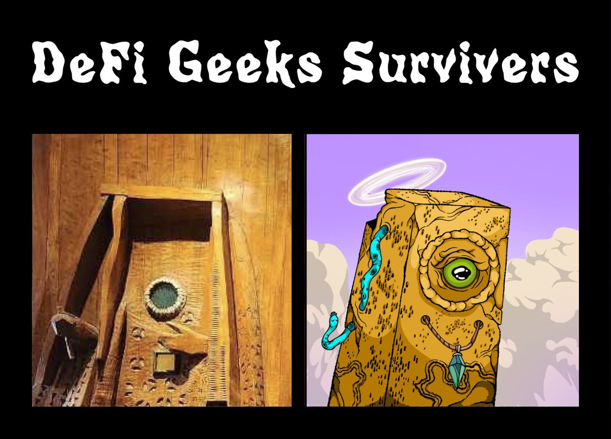 Month gone since launch of <a href="/DeFiGeeksNFT/">DeFi Geeks</a> collection.
Our work was long, intense and nontrivial. 
When <a href="/Defigeeek/">Defigeek ⚵</a> found this creature in <a href="/muncabafro/">Muncab</a> museum, it was a creative challenge.
And We did it.
What do You think about?