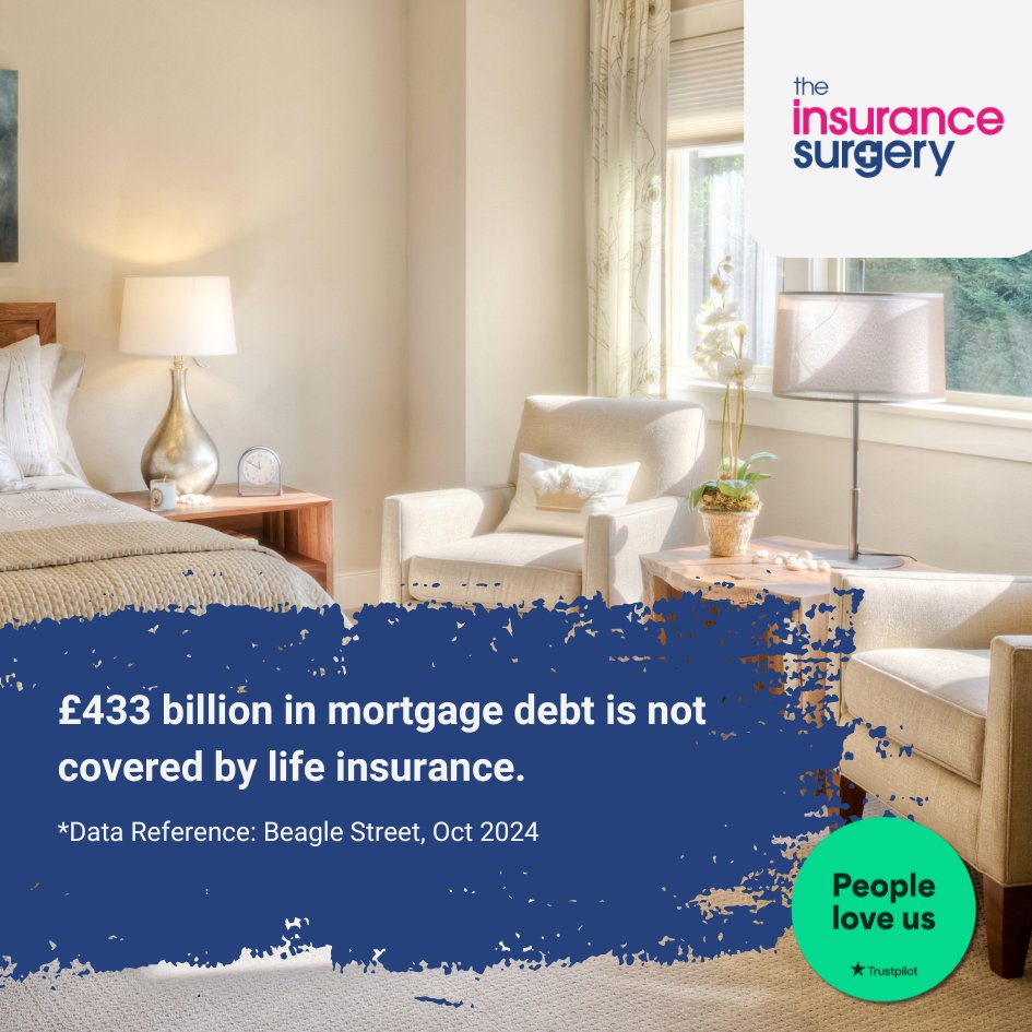 A recent study by Beagle Street found that £433 billion in mortgage debt across is not covered by life insurance. This leaves homeowners vulnerable, potentially leaving their loved ones with significant debt. 

Get a quote today: 
hubs.li/Q02WqH480 

#MortgageProtection