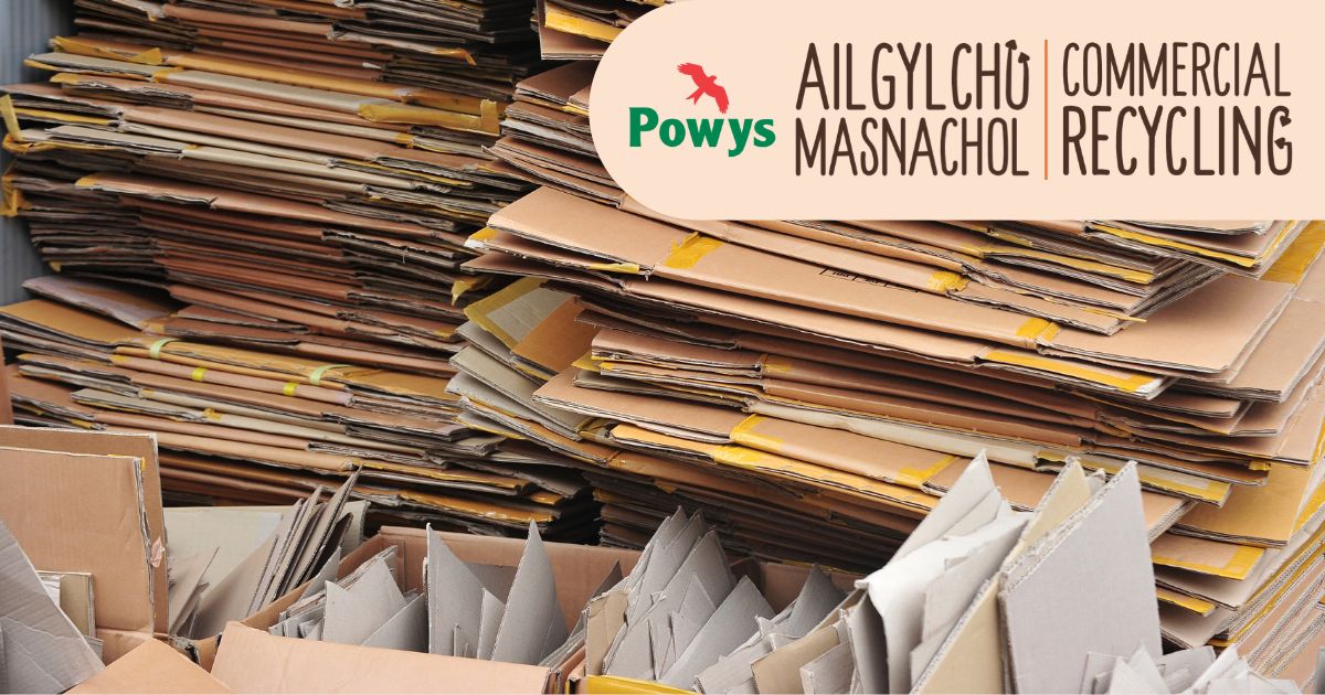 PCCTradeRecycle's tweet photo. Need help getting rid of your business waste?

Powys Commercial Recycling offers cost effective collections for glass, paper and card, cans, plastics and cartons, food and residual general waste. 

Get in touch for a no obligation quote: commercial.recycling@powys.gov.uk https://t.co/XOd9fJgM43