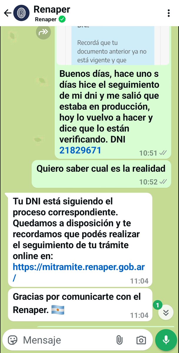 monicba70's tweet photo. @renaper_ar dos veces me contestan igual. Alguien que me conteste cual es la realidad. Porque pido hablar con un agente pero la contestación es la de una máquina https://t.co/tsvLUBQ0KY