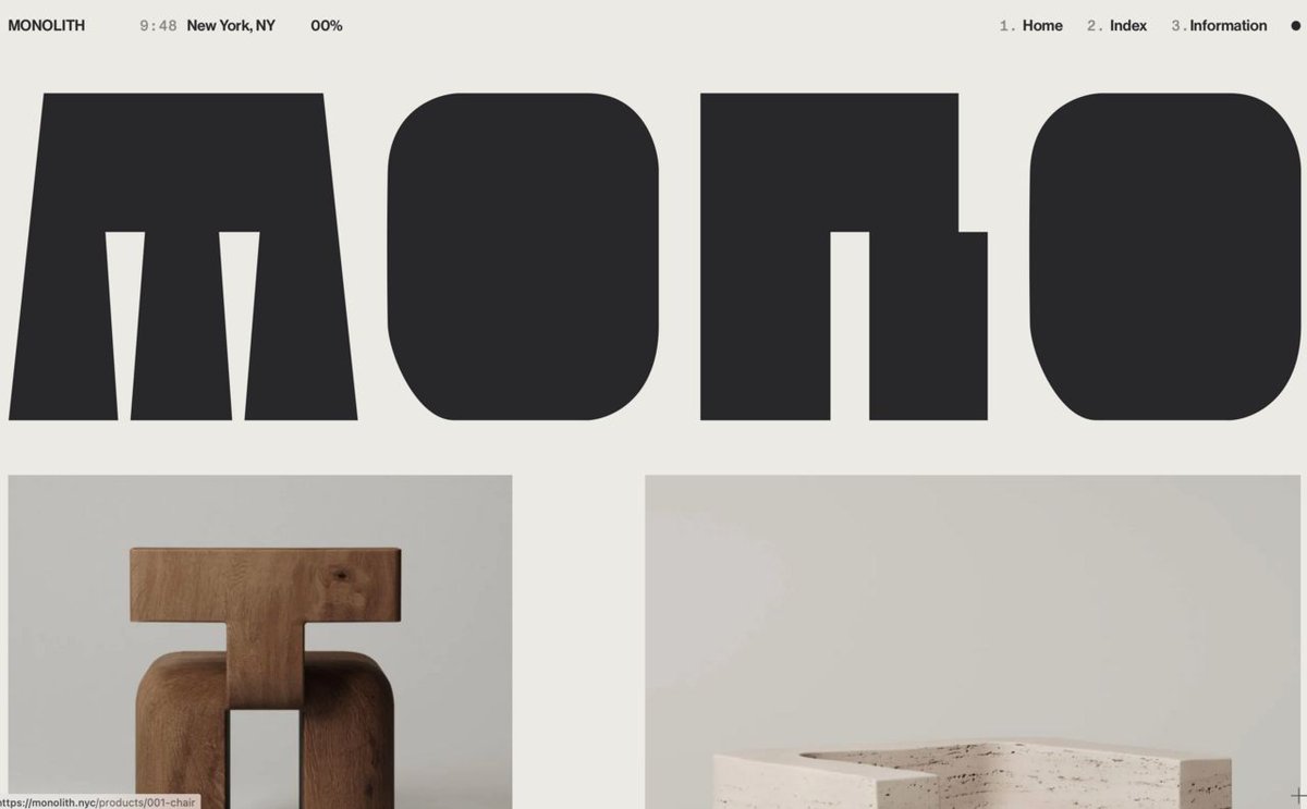 New site on <a href="/siteinspire/">Siteinspire</a>: Monolith → siteinspire.com/websites/12800…