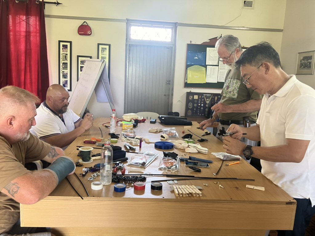 Para Archery Coach Southern Africa Region Training Camp - warm up ahead of archers training session. Meanwhile coaches reflect and then make a simple harness <a href="/worldarchery/">World Archery</a> <a href="/uk_sport/">UK Sport</a> <a href="/archerygb/">Archery GB</a> <a href="/OfficialTeamRSA/">Team South Africa</a>