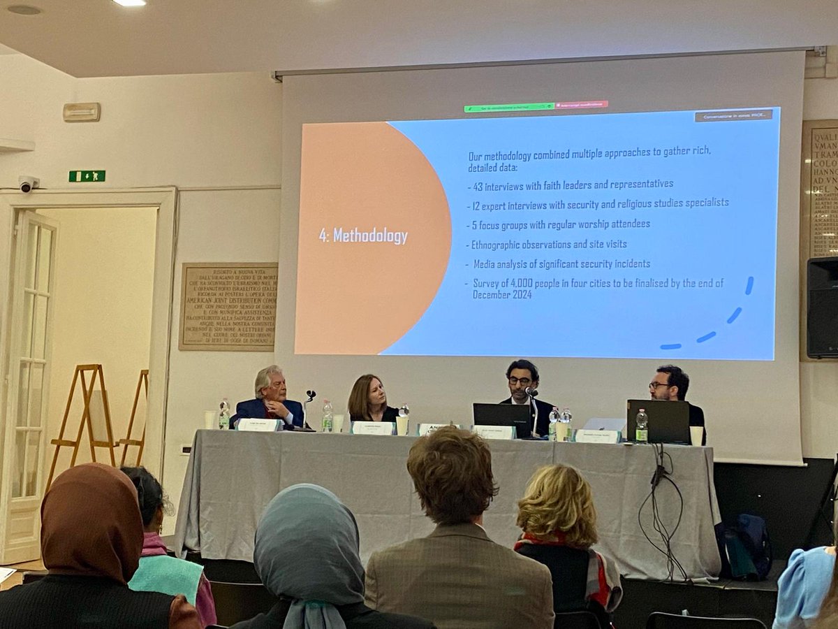 ProtoneProject's tweet image. 📢Prof. @TahirAbbas_ (@UniLeiden) presents the key findings of the latest Research Report of the #ProtoneProject on the protection of places of worship in Europe. 📊Read the full report here: protoneproject.eu/_files/ugd/e2c… 
#RomeSymposium #InterfaithSymposium #ProtectingPlacesOfWorship