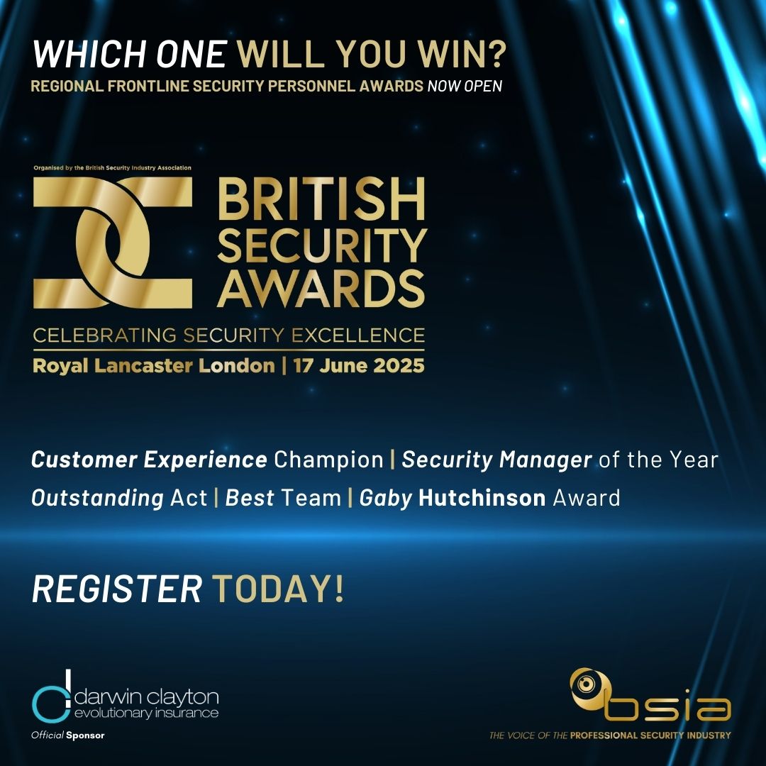 Excited to announce that we are opening the regional security personnel categories of our British Security Awards 2025!

If you are looking to recognise the first class work of your team at one of the leading awards schemes in the industry, enter today!
lnkd.in/dREgekb