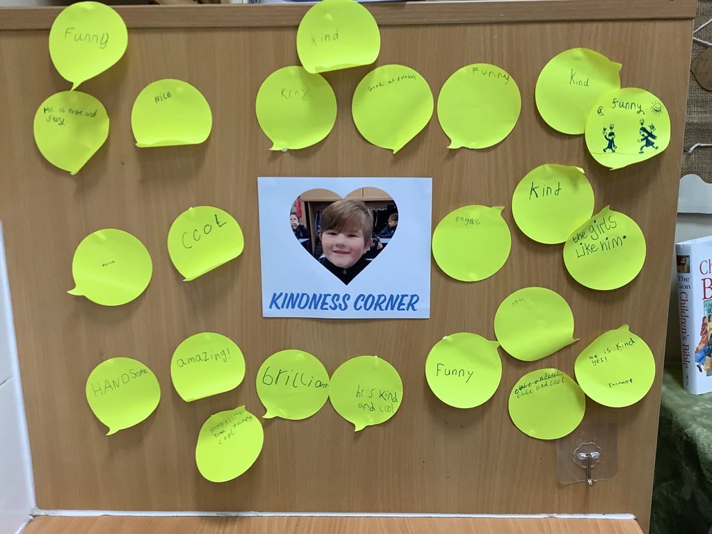 Y4StGabriels's tweet photo. We have a new addition to our class room …

KINDNESS CORNER! 👫❤️

This has really helped to remind us of the importance of being kind and spreading positivity! 🌈

Every week we will be randomly selecting a child to be on our wall! 👏🏻

@StGabrielsCofE @RainbowEduMAT https://t.co/O6PtDvilaS