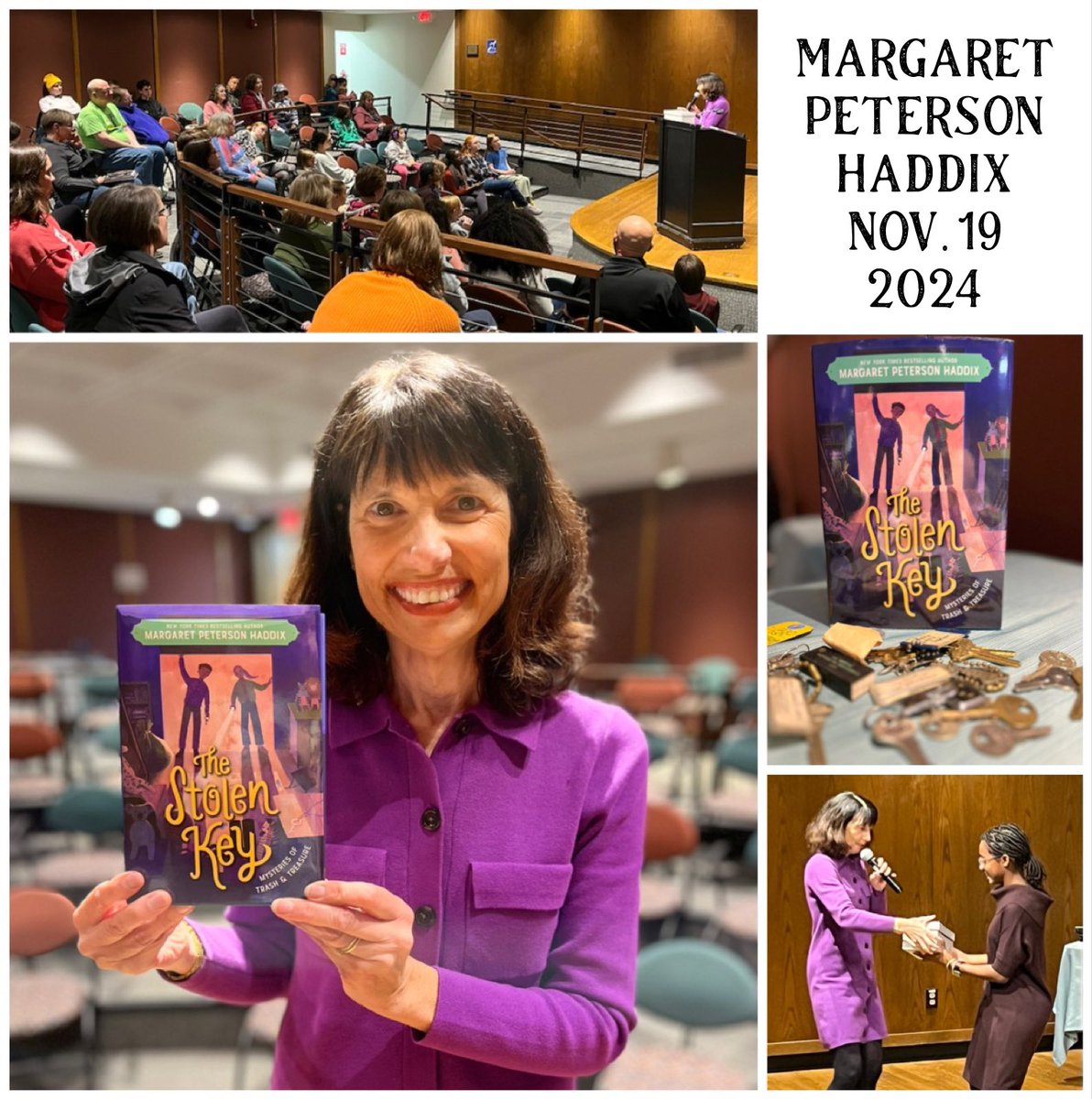 What a night! Thank you <a href="/MPHaddix/">Margaret P. Haddix</a>, <a href="/UAPL/">Upper Arlington Public Library</a> &amp; an enthusiastic audience eager to meet Margaret! We have very limited signed copies of the Trash to Treasure trilogy, a perfect gift for readers ages 8 &amp; up.
