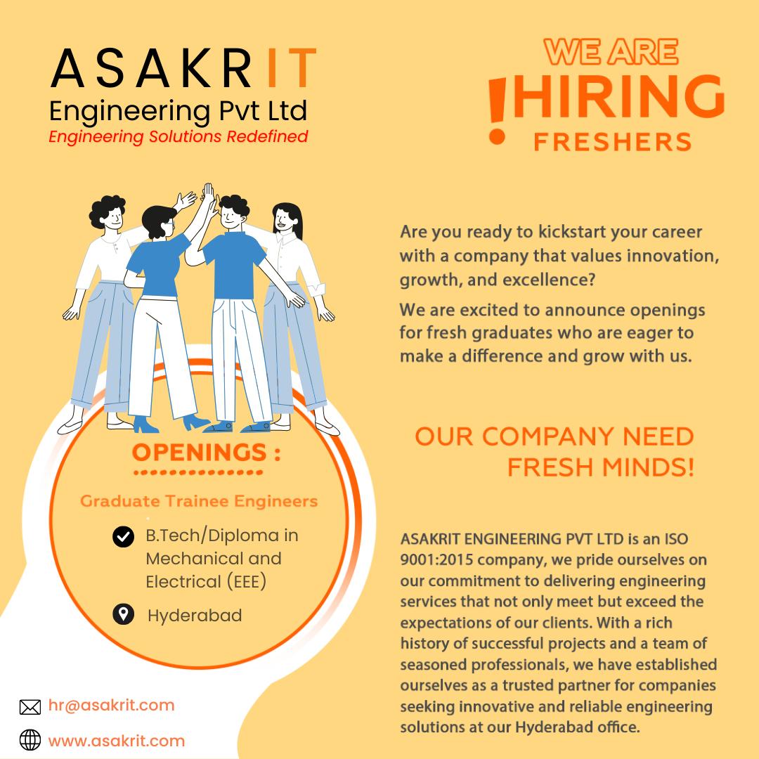 AsakritEng's tweet photo. #freshers #hiring https://t.co/RMSPKnqN7c