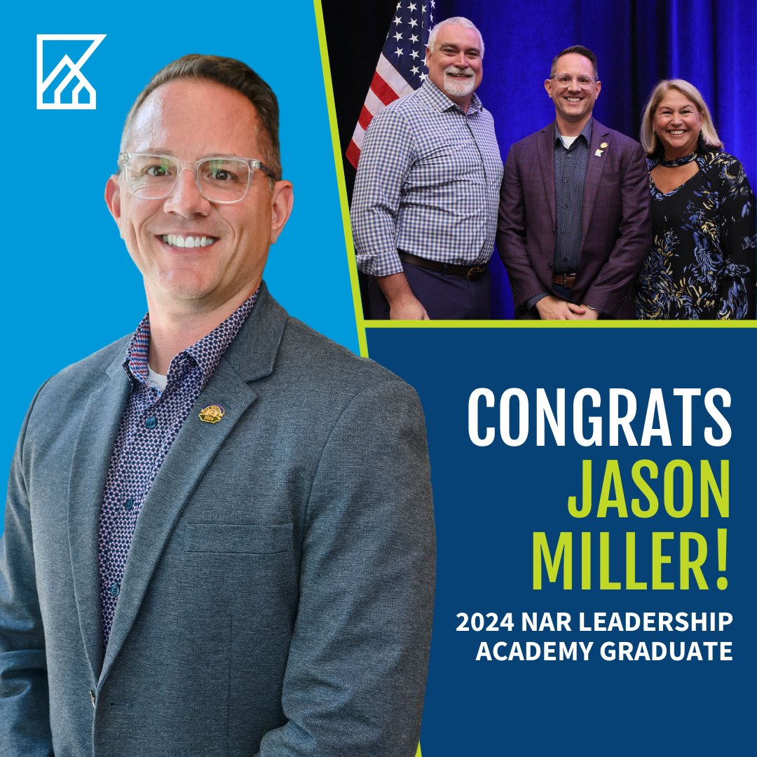 Minn_Realtors's tweet photo. Congrats to @JasonMillerHome on graduating from the 2024 NAR Leadership Academy! Designed to shape future real estate leaders, Jason sharpened his leadership skills over 10 months and is ready to make a great impact on our industry at the local, state, and national levels. https://t.co/77x1R5vmFb