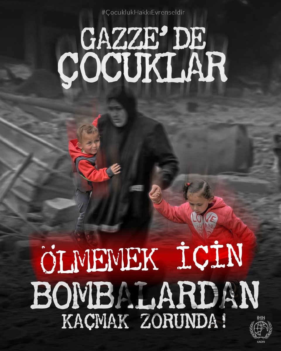 GAZZE'de çocuklar

Ölmemek için Bombalardan Kaçmak Zorunda !!

#ÇocuklukHakkıEvrenseldir #DünyaÇocukHaklarıGünü