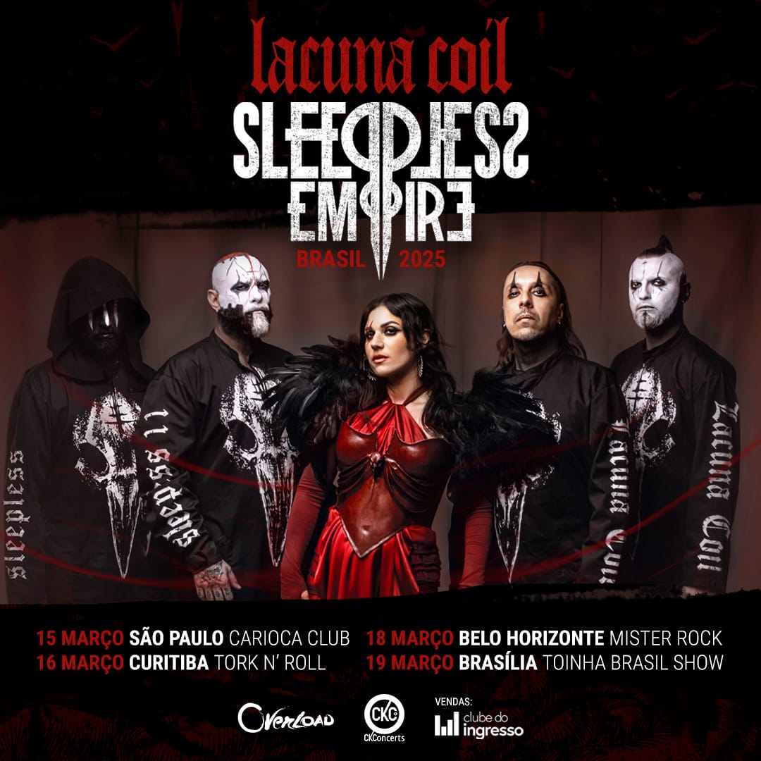 Overload orgulhosamente apresenta: LACUNA COIL no Brasil! Ingressos à venda amanhã ao meio dia pelo Clube do Ingresso.