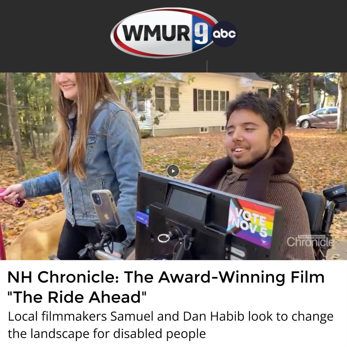 #TheRideAhead was highlighted on <a href="/NHchronicle/">NH Chronicle</a> last night! Huge thanks to our local ABC affiliate <a href="/WMUR9/">WMUR TV</a> for amplifying the film to our home state

wmur.com/article/nh-chr…