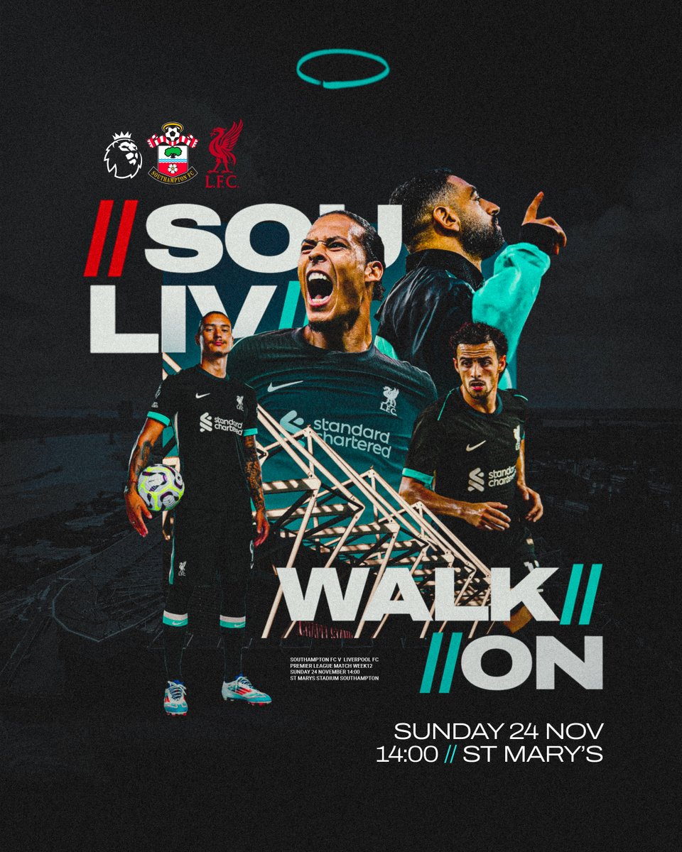 It's MATCHDAY! 👊 

We return to #PL action with a trip to the south coast 🌊 

#WalkOn | #SOULIV