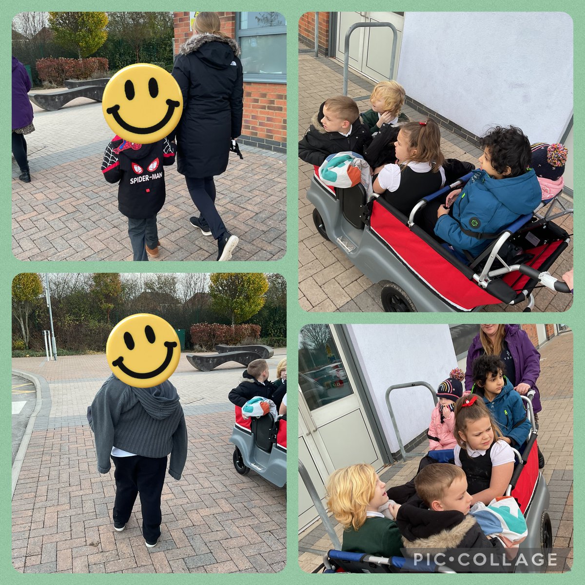 #Magpie class have explored school grounds and looked at pretty flowers. We wrapped up warm because it was cold