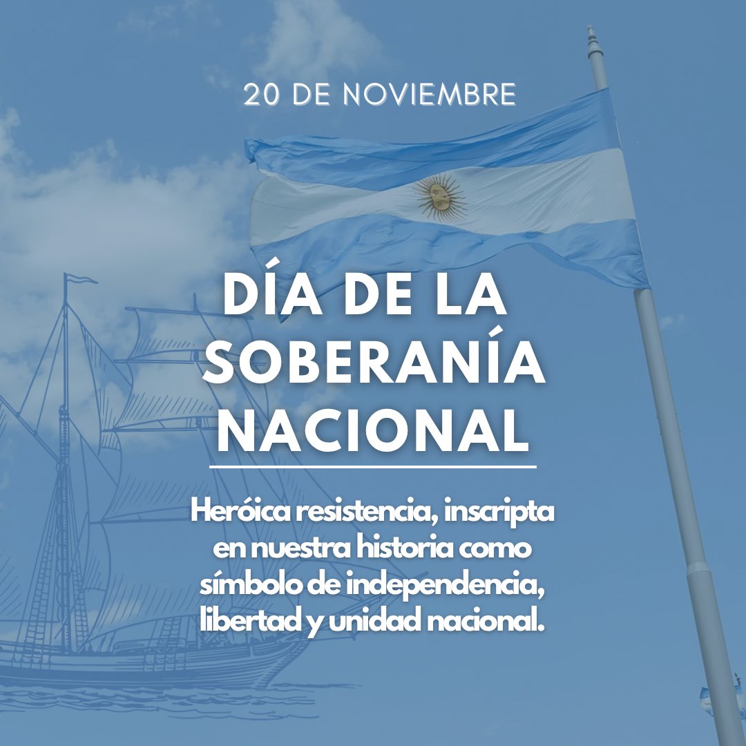 El Día de la Soberanía Nacional se celebra el 20 de noviembre de cada año y recuerda la Batalla de la Vuelta de Obligado que tuvo lugar en 1845 en un recodo del río Paraná, al norte de la Provincia de Buenos Aires.
