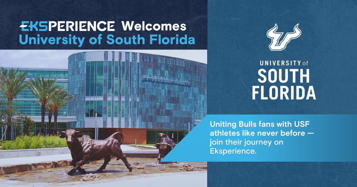 Eksperience (@eksperience_) on Twitter photo 🚨 Exciting news, Bulls fans! 🚨
#Eksperience is proud to partner with <a href="/USouthFlorida/">University of South Florida</a> to bring our platform to #USF athletes. 🐂🎉 Support student athletes, book unique experiences, and follow their journey like never before.
Join now: eksperience.io/usf/
#GoBulls #NIL 🚨 Exciting news, Bulls fans! 🚨
#Eksperience is proud to partner with <a href="/USouthFlorida/">University of South Florida</a> to bring our platform to #USF athletes. 🐂🎉 Support student athletes, book unique experiences, and follow their journey like never before.
Join now: eksperience.io/usf/
#GoBulls #NIL