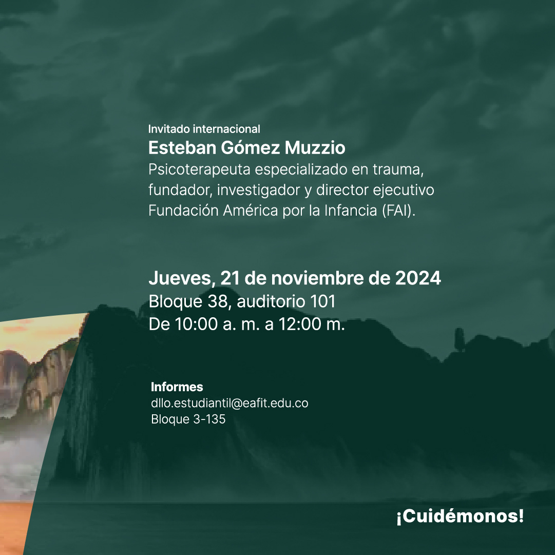 👉🧠Ven, descubre y aprende, estrategias para apoyar la salud mental de los jóvenes.

En esta ocasión, nos acompañará Esteban Gómez Muzzio, psicólogo, psicoterapeuta y director ejecutivo de la Fundación América por la Infancia (FAI).

🗓️21 de Noviembre
⏰10am a 12m
📍38 -101