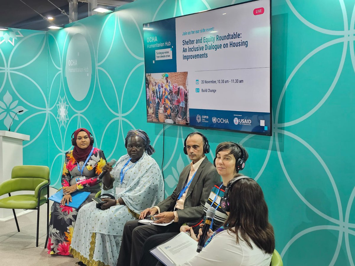 NDMAmv's tweet photo. State Minister of Defence Ms. Aishath Safoora participated in the COP 29 side event "Shelter &amp; Equity: An Inclusive Dialogue on Disasters and Housing Improvements". She shared the post Tsunami housing  experiences of Maldives &amp; current challenges associated with Climate Change. https://t.co/F6SjMDKRdF