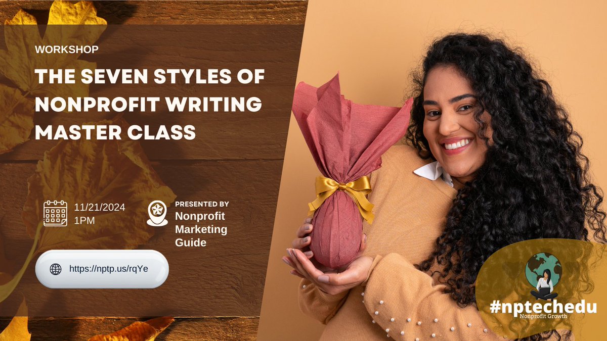 nptechedu (@nptechedu) on Twitter photo Tomorrow! Don't miss it! #nptechedu - The Seven Styles of Nonprofit Writing Master Class ▹11/21 at 1PM◃ <a href="/kivilm/">Kivi Leroux Miller</a> <a href="/npmktgd/">Nonprofit Marketing Guide</a> ⭑ nptp.us/rqYe ⭑ List of November events at nptp.us/KYlF Tomorrow! Don't miss it! #nptechedu - The Seven Styles of Nonprofit Writing Master Class ▹11/21 at 1PM◃ <a href="/kivilm/">Kivi Leroux Miller</a> <a href="/npmktgd/">Nonprofit Marketing Guide</a> ⭑ nptp.us/rqYe ⭑ List of November events at nptp.us/KYlF