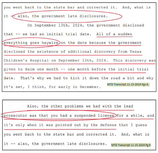 EithanDHaimMD's tweet photo. Friday, we had a Motion to Dismiss hearing.
DOJ so thoroughly embarrassed themselves, it's hard to comprehend how this is still ongoing.
There's nothing I can say to translate how bad it was.
You have to read it for yourself.
And this was only first few minutes! https://t.co/vbRldxfR9w