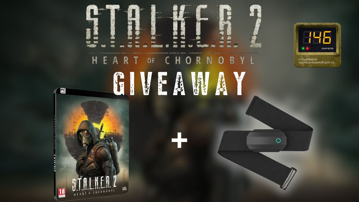 Pulsoid - Heart Rate Streaming (@pulsoid_app) on Twitter photo S.T.A.L.K.E.R. 2 giveaway for streamers! ☢️🔥
S.T.A.L.K.E.R. 2 game + Heart rate monitor + 3 months of the BRO plan
To enter:
💙 Like and retweet, follow <a href="/pulsoid_app/">Pulsoid - Heart Rate Streaming</a>
Write a reply with your Twitch or YouTube link 🔗
The last day to enter is 22 Nov S.T.A.L.K.E.R. 2 giveaway for streamers! ☢️🔥
S.T.A.L.K.E.R. 2 game + Heart rate monitor + 3 months of the BRO plan
To enter:
💙 Like and retweet, follow <a href="/pulsoid_app/">Pulsoid - Heart Rate Streaming</a>
Write a reply with your Twitch or YouTube link 🔗
The last day to enter is 22 Nov