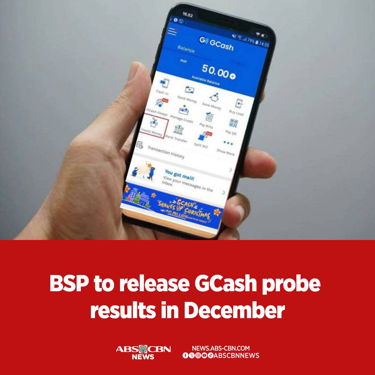 ABSCBNNews's tweet image. The Bangko Sentral ng Pilipinas will release the results of its investigation into the recent GCash issue, most likely in the first half of December.

READ: news.abs-cbn.com/business/2024/…