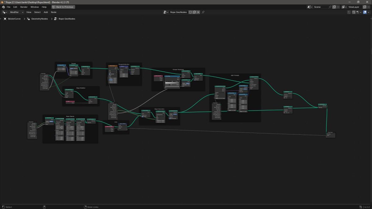 Tankred_Daeron's tweet image. Procedural customizable rope. I can make a rope for your cove.

#blender3D #3D #ProceduralMaterial #Procedural #b3d