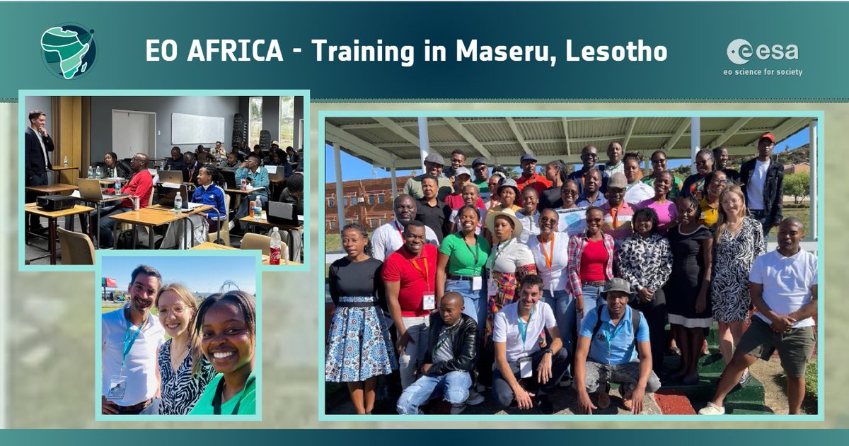 Last month in Maseru, Lesotho: 
F2F course on "Cloud-based Earth Observation (#EO) image analysis for monitoring surface #water dynamics", brought together 35 participants from #Zimbabwe, #Kenya, #Zambia, #Botswana, #Mozambique, #Lesotho, #SouthAfrica , &amp; #Malawi  🌍🧑🏾‍🎓👩🏾‍🎓