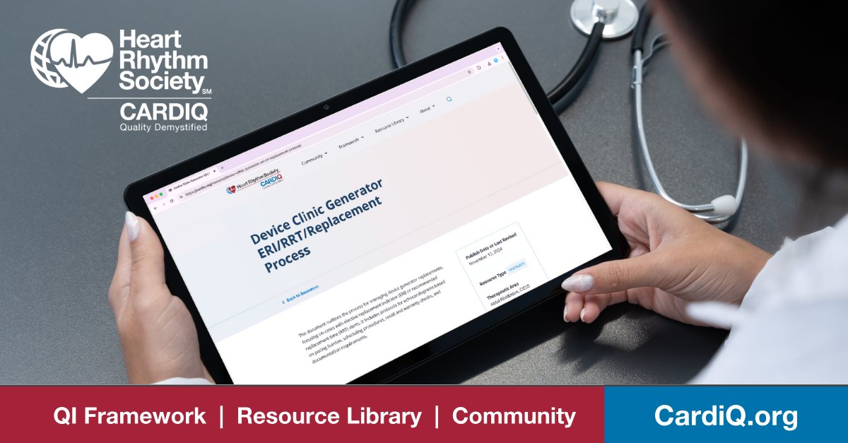 HRSonline's tweet photo. ⏰ Level up device generator replacements for ERI/RRT alerts. This #CardiQ Resource Spotlight is your guide to efficient protocols, echo scheduling procedures and & compliant documentation. Download here 👉 https://t.co/6M6JJiG7Pt #EPeeps #CardioTwitter #ResourceLibrary #AFib #AFibQI