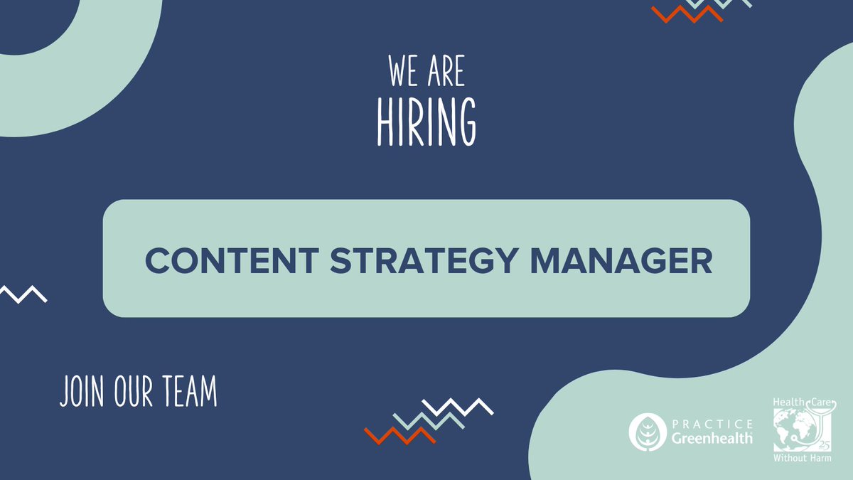 HCWH - US & Canada (@hcwithoutharm) on Twitter photo 📣Health Care Without Harm and <a href="/pracgreenhealth/">Practice Greenhealth</a> are now hiring: Content Strategy Manager
The person selected for this remote role will be an integral member of our Communications team, driving content and marketing strategies.
🔗Apply by Dec. 16: recruiting.paylocity.com/recruiting/job… 📣Health Care Without Harm and <a href="/pracgreenhealth/">Practice Greenhealth</a> are now hiring: Content Strategy Manager
The person selected for this remote role will be an integral member of our Communications team, driving content and marketing strategies.
🔗Apply by Dec. 16: recruiting.paylocity.com/recruiting/job…