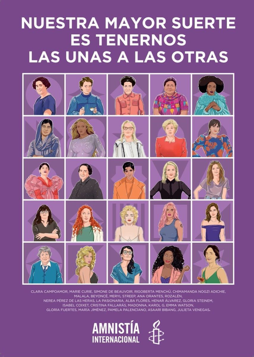 AmnistiaGalicia's tweet image. 💜  #25N | 5 días, 5 mulleres❗
Presentamos a 5 mulleres que marcaron a historia coa súa loita polos dereitos das mulleres. A súa valentía e os seus logros inspírannos na loita contra a #violenciamachista e pola #igualdade. 📖🧵👇🏼
@amnistiaespana
 #NiUnaMenos