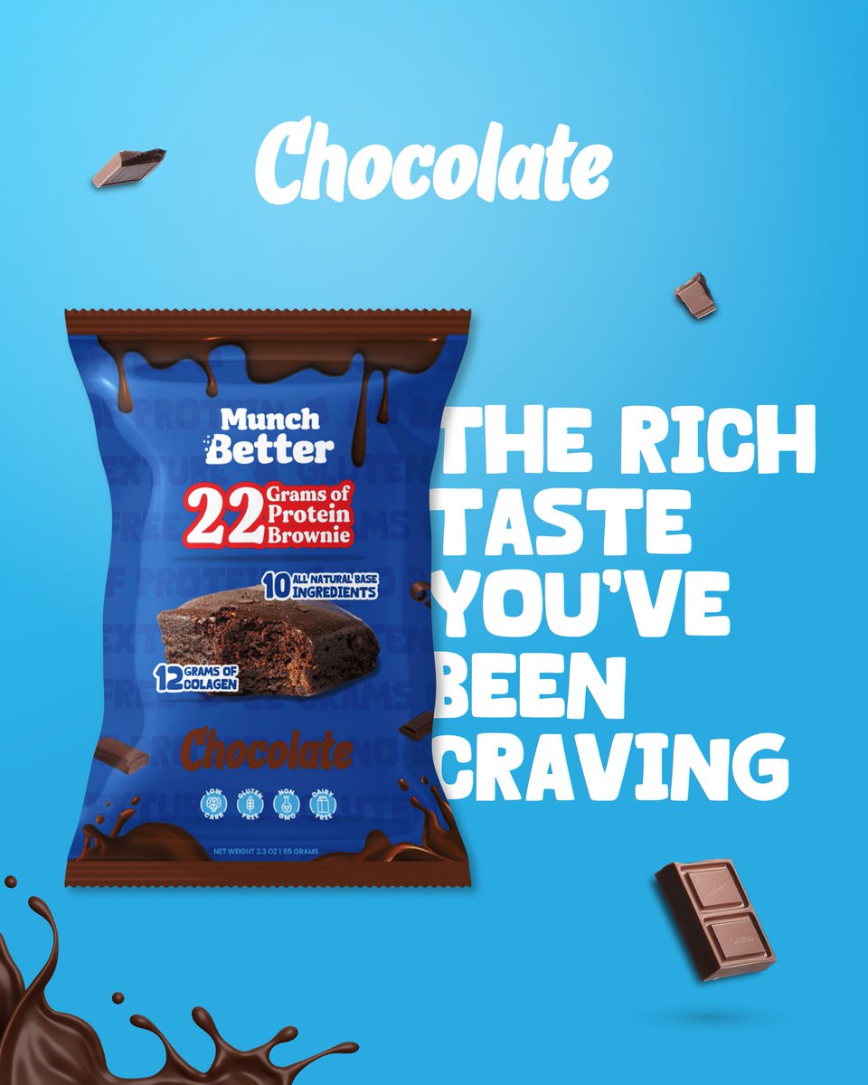 abettermunch's tweet photo. Not just a brownie, it’s your 22g protein powerhouse.

#protein #brownie #chocolatebrownie https://t.co/IWWziveZI1