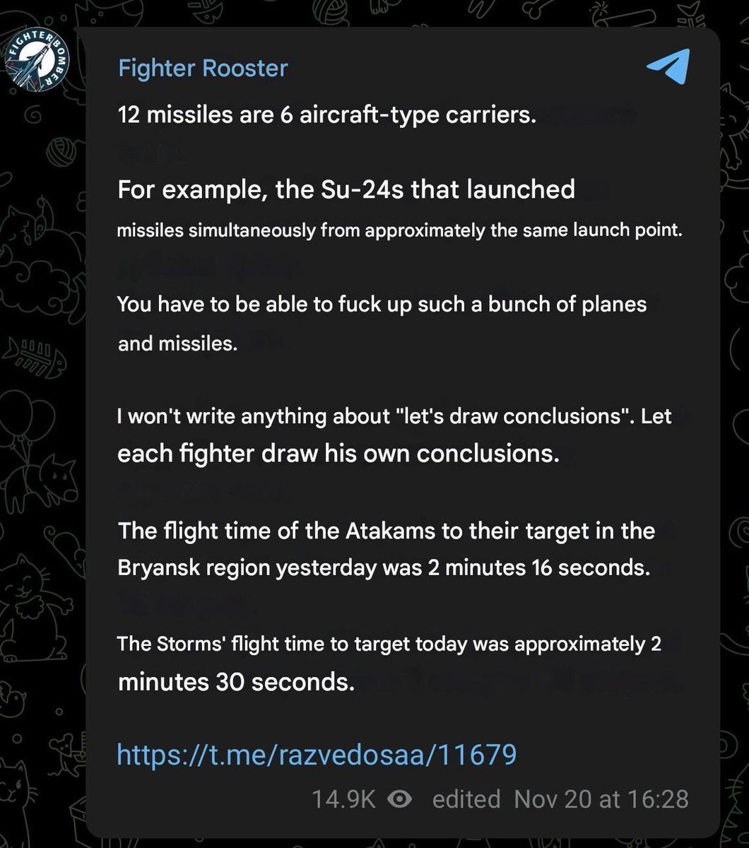 DevanaUkraine's tweet image. Russian terrorist Telegram channels are panicking because Russia ignored Ukrainian Su-24 jets and launched 12 missiles at Russia

#RussiaOnFire #RussiaUkraineWar