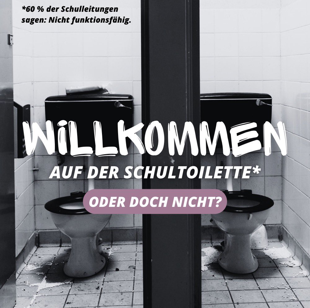 amtrasnea's tweet photo. Wusstet ihr, dass 60 % der Schulleitungen in Berlin ihre Sanitäranlagen als „nicht vollständig funktionsfähig“ bewerten? #weltkindertag https://t.co/Y3H9Yf12Up