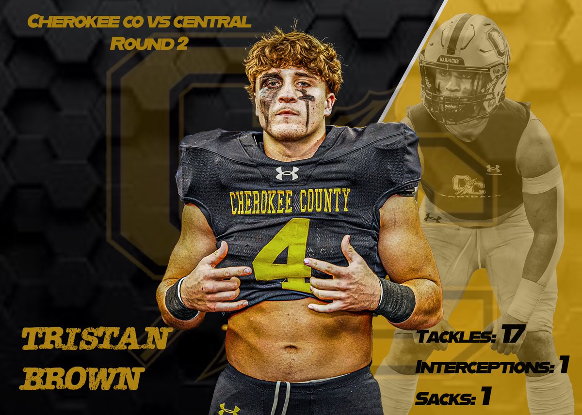 Ryan Wilson (@wilsonmedia01) on Twitter photo <a href="/CoachJames44/">Coach James</a> Alabama 4a Leading tackler continues his march through the playoffs <a href="/RecruitCherokee/">Cherokee County AL Football Recruits</a> <a href="/tristanbrown0/">Tristan Brown</a> <a href="/CoachJames44/">Coach James</a> Alabama 4a Leading tackler continues his march through the playoffs <a href="/RecruitCherokee/">Cherokee County AL Football Recruits</a> <a href="/tristanbrown0/">Tristan Brown</a>