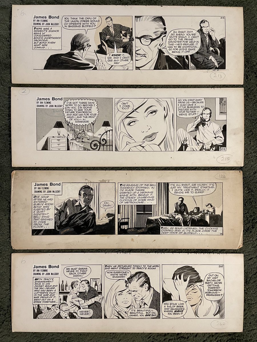 Four of John McLusky's drawings for "In Her Majesty's Secret Service". 

See: agalleryartists.uk/gallery/john_m…