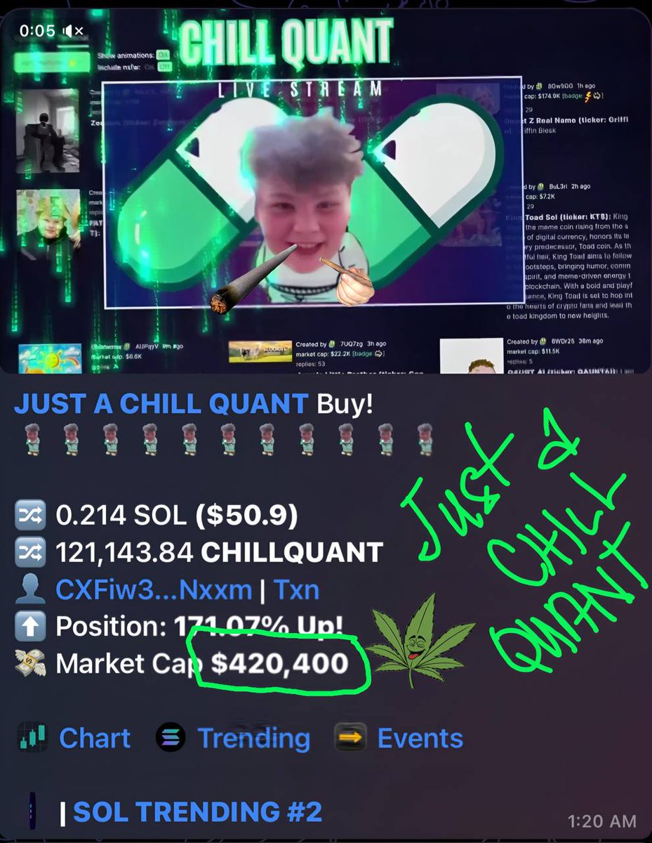 THE POWER OF CHILL AND QUANT
#CHILLQUANT 

t.me/chillquant

76niNn9kZivmQe36oDC66pYUDdXko2YtoyLoMGRBpump